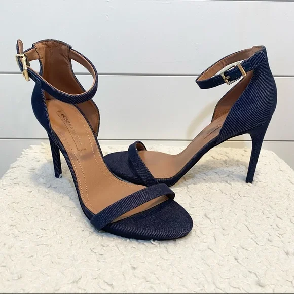 💕3/$50💕NWOT BcbgMaxAzria Denim Strap Heel Size 39 - Picture 9 of 14